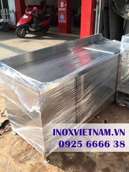 Tủ inox có bồn rửa,. tủ inox có chậu rửa, tủ đựng bát đĩa inox 304, chậu rửa inox liền tủ