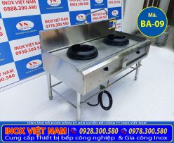 Sản phẩm thiết bị bếp công nghiệp inox: Bếp á 2 họng đốt, bếp á 2 họng đốt công nghiệp hoặc nhà hàng tại xưởng Inox Việt Nam.