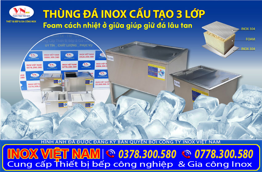 Cấu tạo của thùng đá inox sản xuất tại Inox Việt Nam
