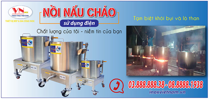 So sánh nôi than nấu chao với Nồi nấu cháo bằng điện Inox Việt Nam