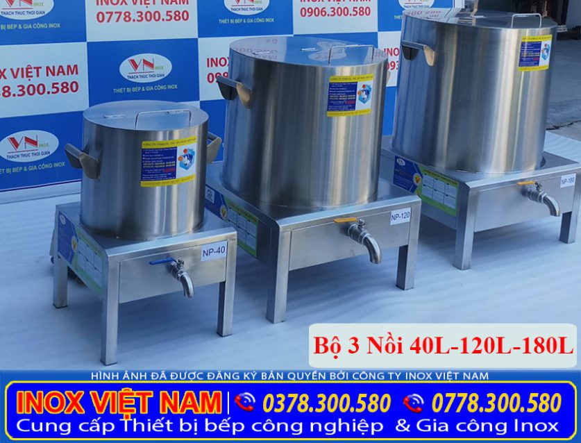 giá bộ nồi nấu phở bằng điện 40L - 100L - 150 lít