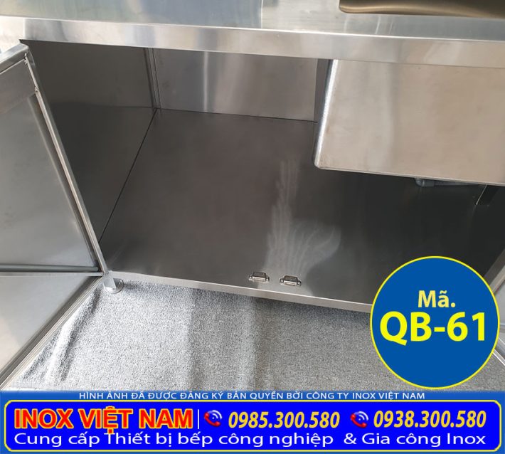 Hệ Quầy Pha Chế Inox Dài 3M Có Bồn Rửa QB-61 - Inox Việt Nam